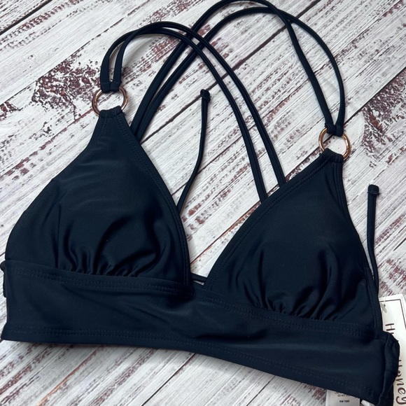 Hula Honey Black Bikini Swim Top - Picture 1 of 4